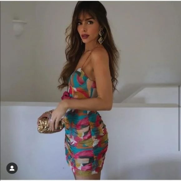 ZARA Chain Strap Print Dress - Picture 9 of 14